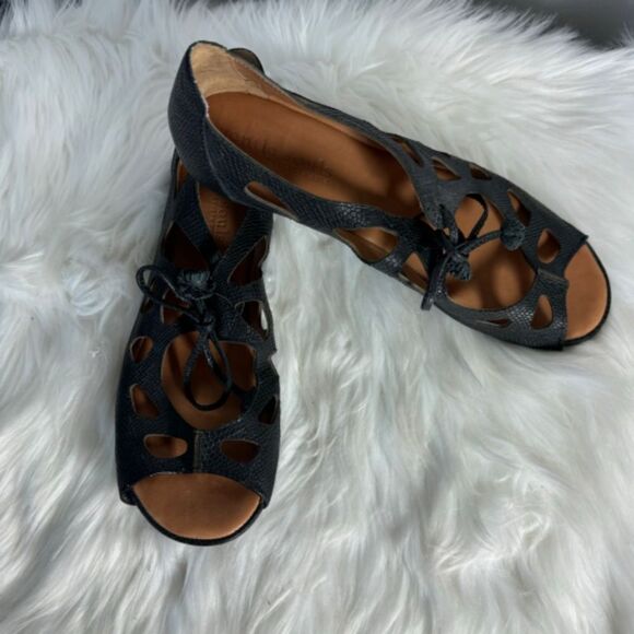 Gentle Souls By Kenneth Cole Brynn Black Textured Leather Mary Janes Sz 10 - Picture 3 of 6